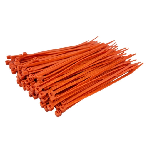 Cable Ties Orange Nylon Zip Wire Cable Ties Various Sizes - Pack of 100