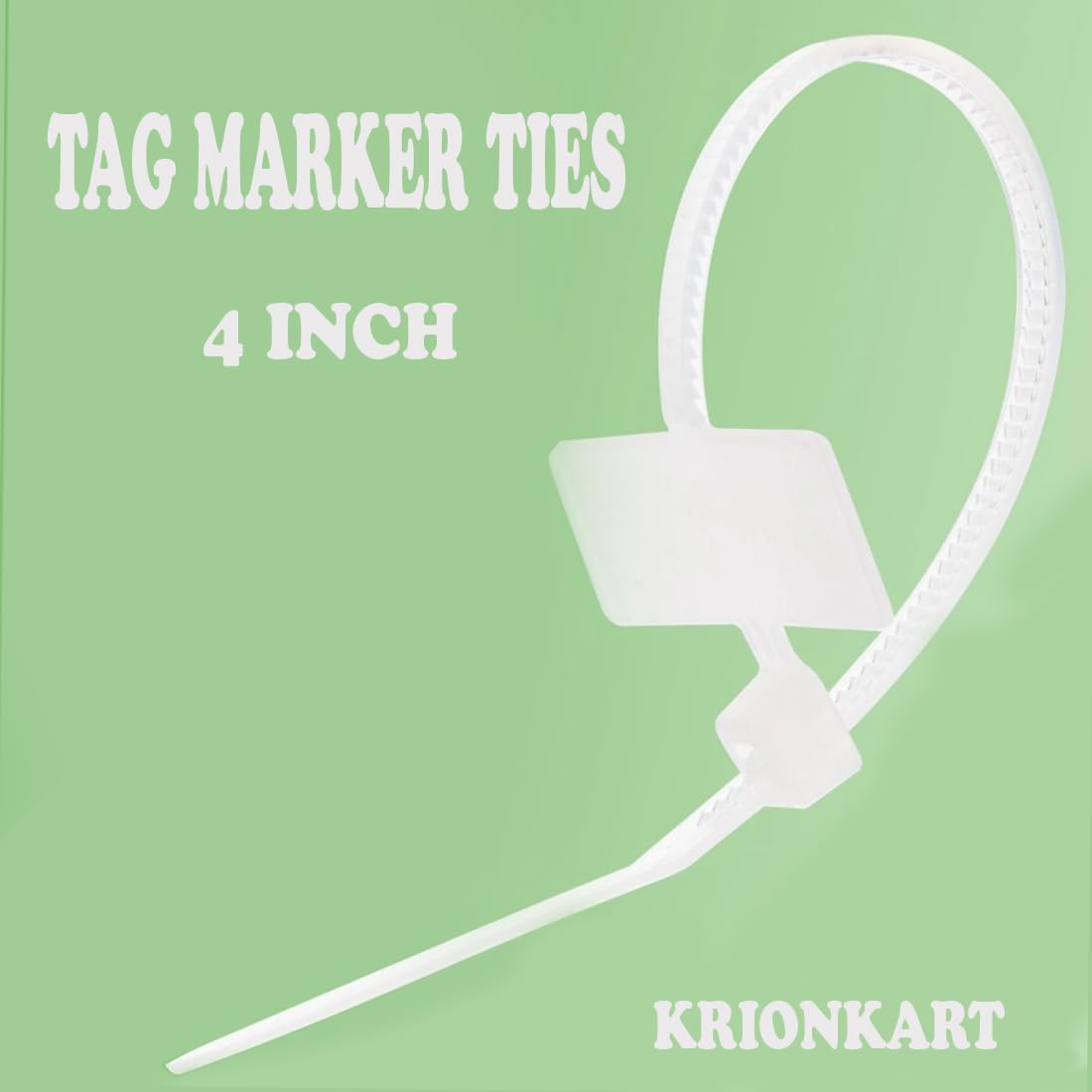 Marker Tag Ties Nylon Self Locking Cable Ties with Marking Tag, White, 4 inch 100mm - Strong Heavy Duty Zip Wire Tie Fastener Organizer - Pack Of 100