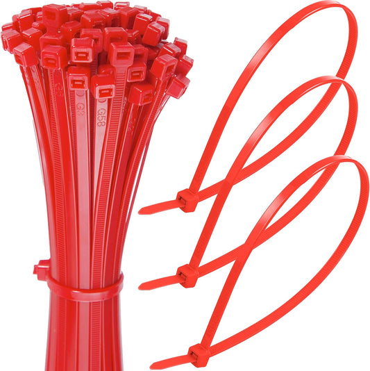 Cable Ties Red Nylon Zip Wire Cable Ties Various Sizes - Pack of 100