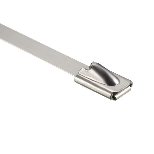 Stainless Steel (SS - 304) Self-Locking Cable Zip Ties Exhaust Wrap Multi-Purpose DIY Locking Metal Zip Ties - Pack Of 100