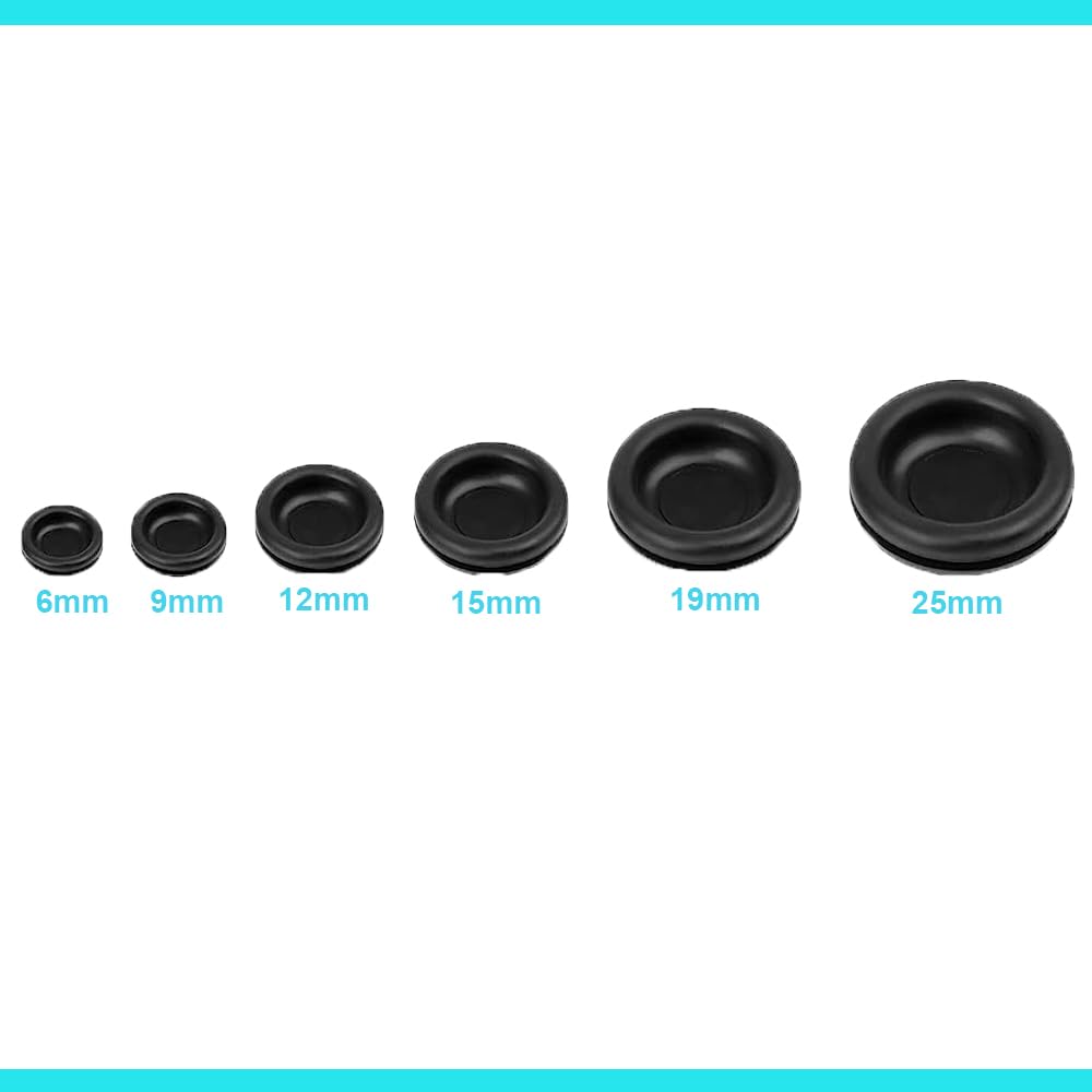Blanking Closed Rubber Grommets Wire Cable Grommets - Pack of 25