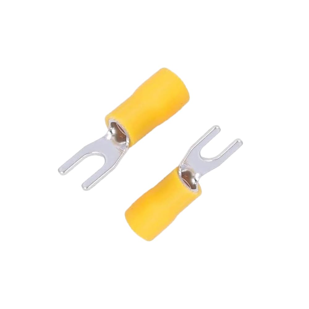 Insulated Fork and Ring Spade Wire Connectors 1.5 sqmm, 2.5 sqmm, 4.6 sqmm, U Type Electrical Quick Splice Crimp Terminals - Pack of 100
