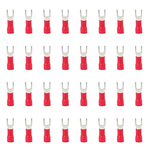 Insulated Fork and Ring Spade Wire Connectors 1.5 sqmm, 2.5 sqmm, 4.6 sqmm, U Type Electrical Quick Splice Crimp Terminals - Pack of 100