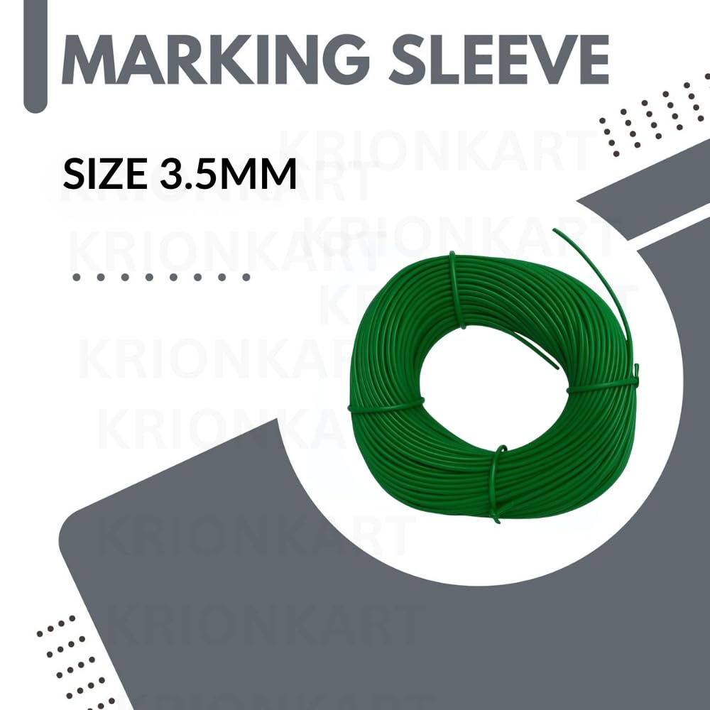 PVC Marking Sleeve, Ferrule Printing Wire Tube Label with 3.5 mm Inner Diameter for Printing Machine - 100 Meter Full Tube Green