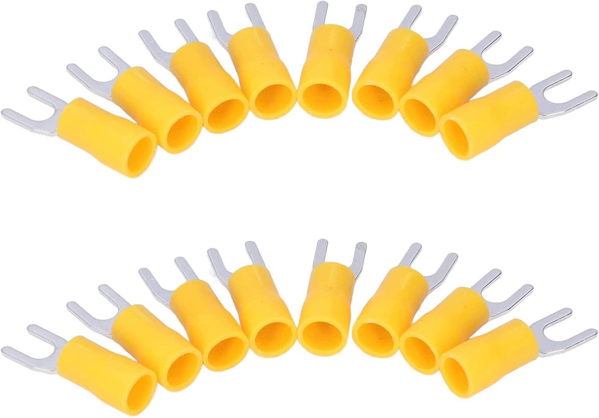 Insulated Fork and Ring Spade Wire Connectors 1.5 sqmm, 2.5 sqmm, 4.6 sqmm, U Type Electrical Quick Splice Crimp Terminals - Pack of 100