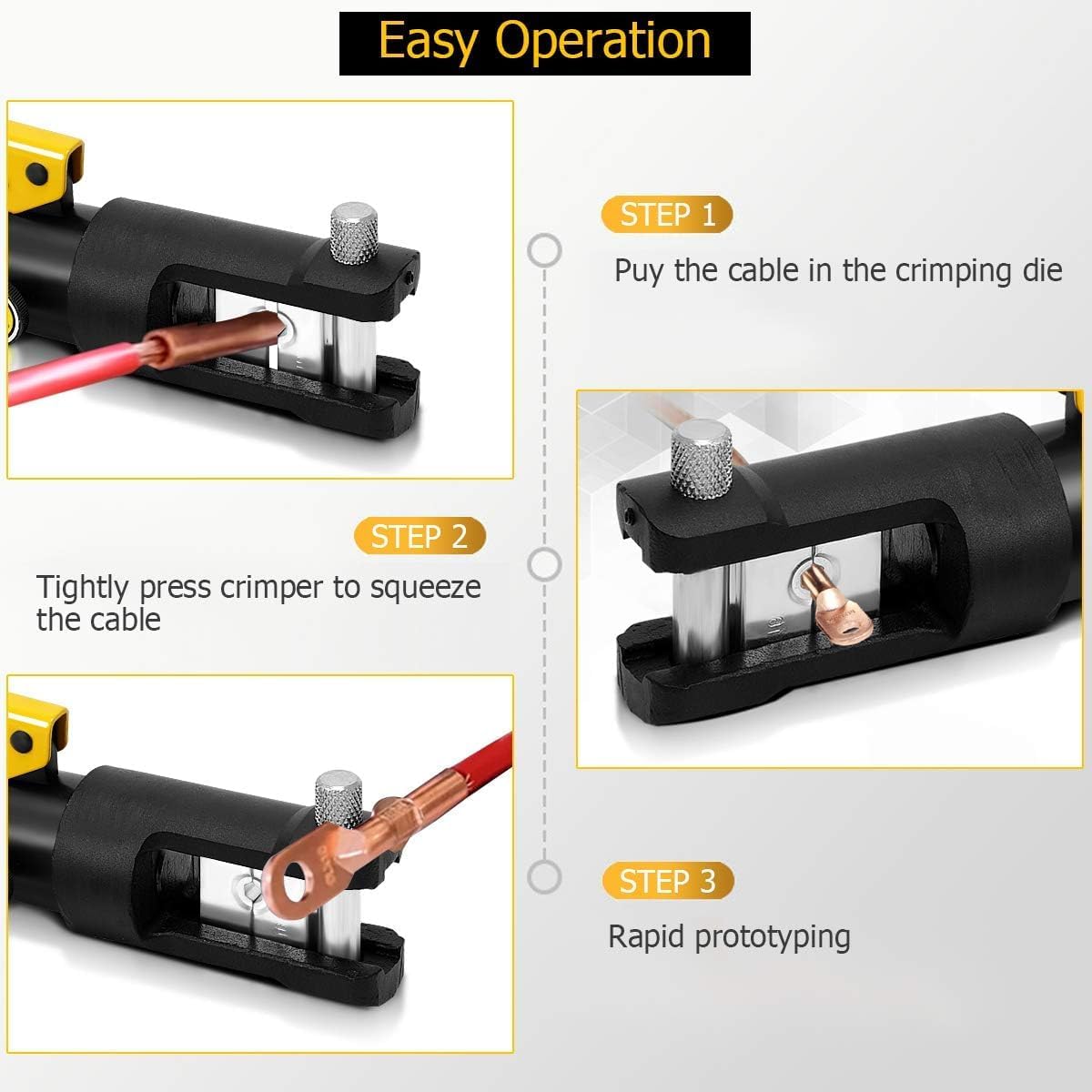 YQK-300 Manual Hydraulic Crimping Tool for 16-300mm² Cable Lugs