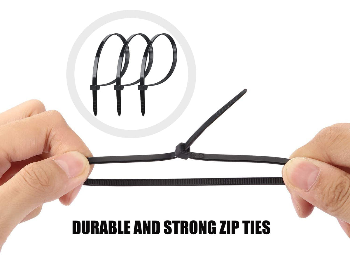Cable Ties Black Nylon Zip Wire Cable Ties Various Sizes - Pack of 100