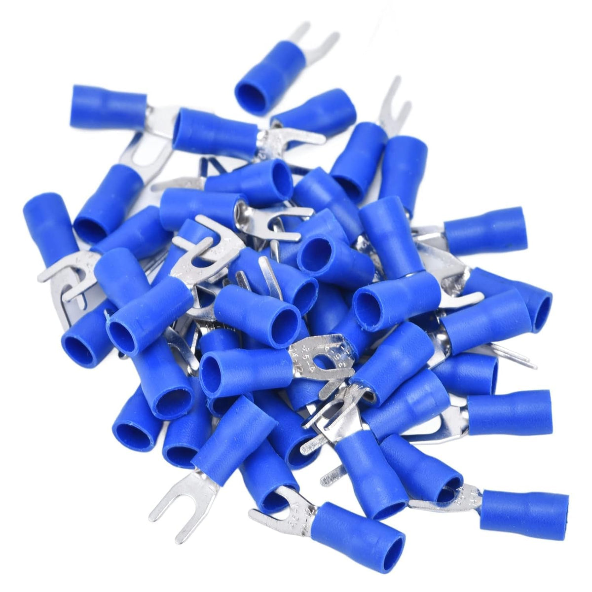 Insulated Fork and Ring Spade Wire Connectors 1.5 sqmm, 2.5 sqmm, 4.6 sqmm, U Type Electrical Quick Splice Crimp Terminals - Pack of 100