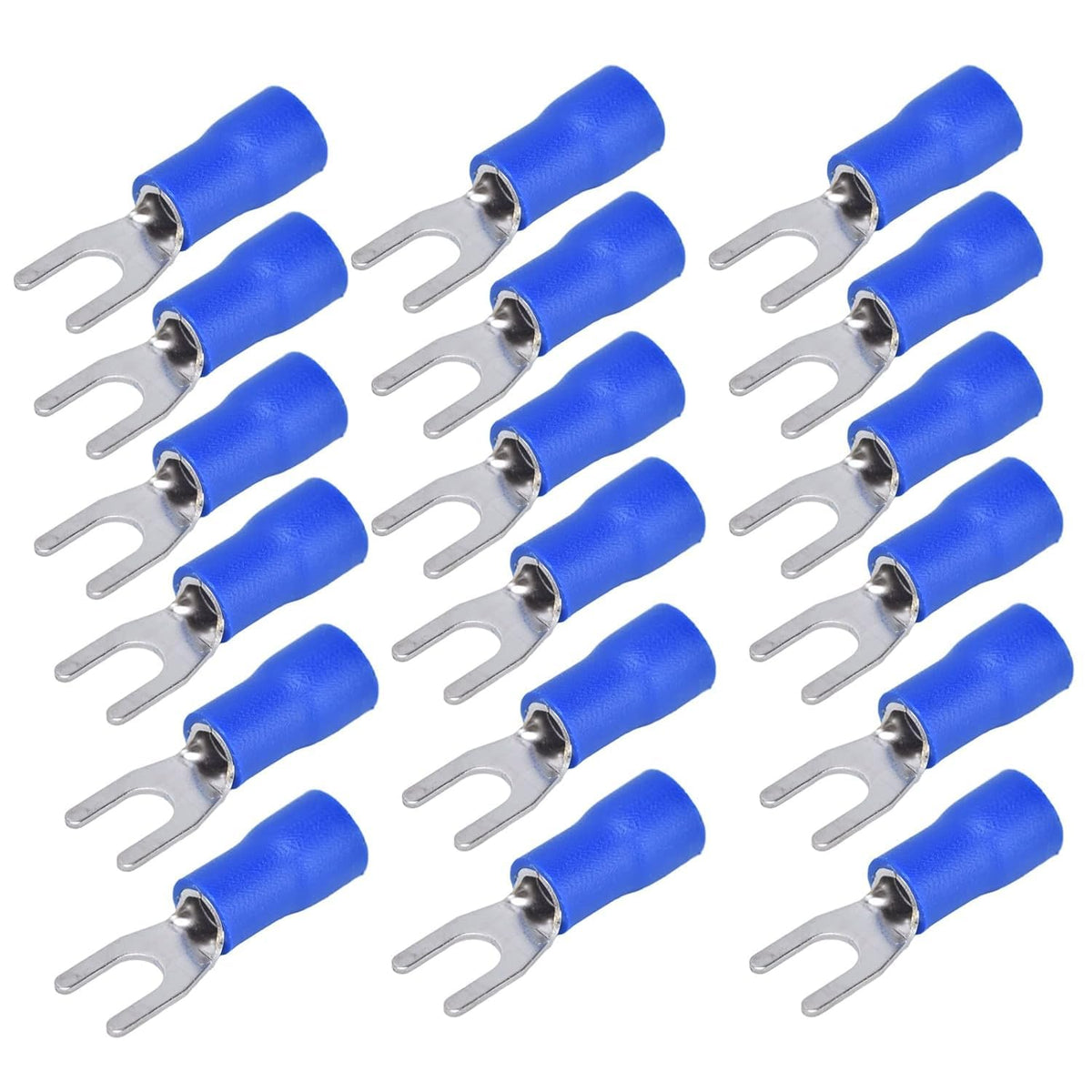 Insulated Fork and Ring Spade Wire Connectors 1.5 sqmm, 2.5 sqmm, 4.6 sqmm, U Type Electrical Quick Splice Crimp Terminals - Pack of 100