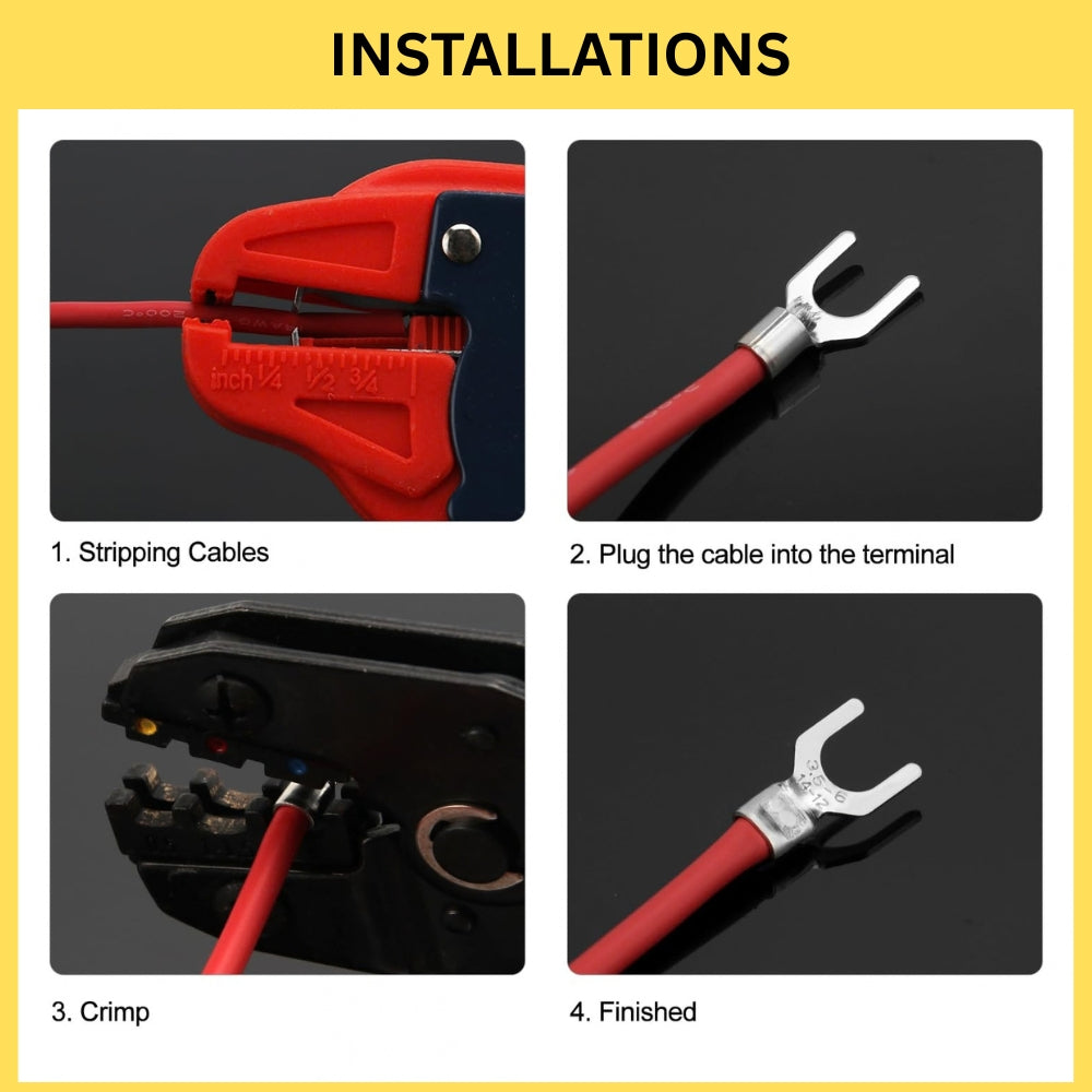 Copper Non-Insulated Fork Terminal Wire Connector Pack of 100
