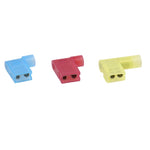 Insulated Nylon Flag wire terminal Connectors Red Blue Yellow Female Spade Terminal Insulated Right Angle Connector 90 degree - Pack of 100