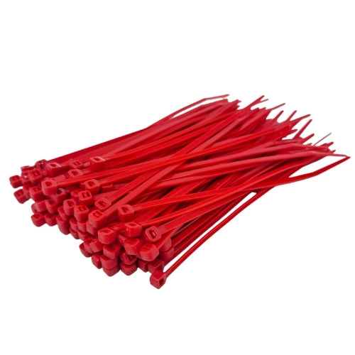 Cable Ties Red Nylon Zip Wire Cable Ties Various Sizes - Pack of 100