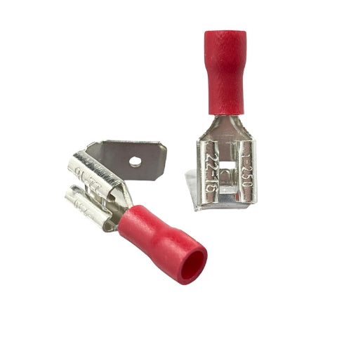 Piggy Back Terminal Red, Blue, Yellow PVC Semi-Insulated Piggy Back Spade Quick Splice Wire Terminals/Connectors - Pack of 100