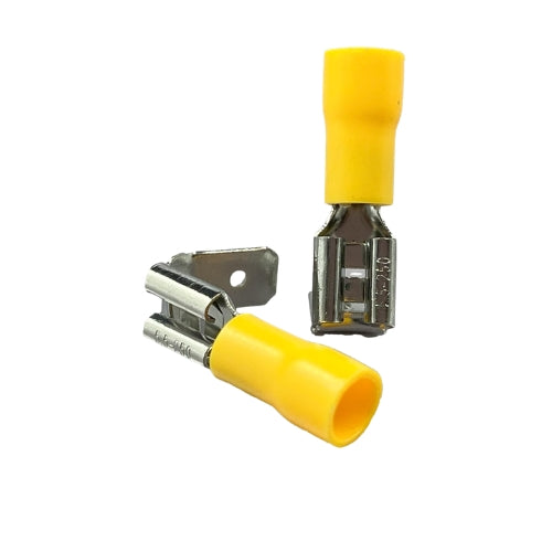 Piggy Back Terminal Red, Blue, Yellow PVC Semi-Insulated Piggy Back Spade Quick Splice Wire Terminals/Connectors - Pack of 100
