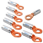 Copper-Aluminium Bimetallic Cable Lug, Ring Terminal, 25mm², Crimping Connector - Pack of 10