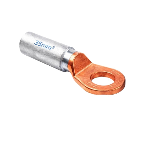 Copper-Aluminium Bimetallic Cable Lug, Ring Terminal, 25mm², Crimping Connector - Pack of 10