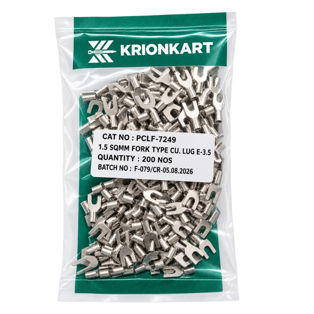 Uninsulated Fork Terminals RS7249 Connector Copper Non Insulated Fork Type Terminals - Pack of 100