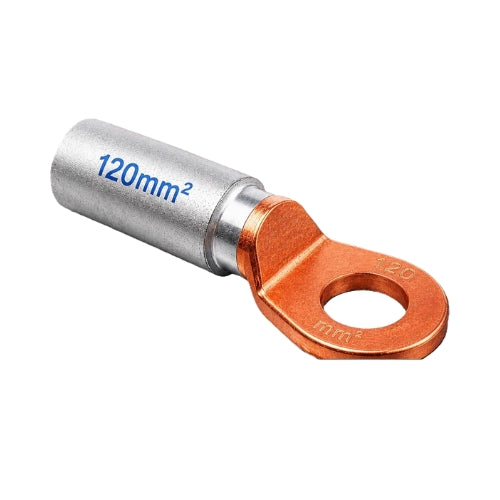 Copper-Aluminium Bimetallic Cable Lug, Ring Terminal, 25mm², Crimping Connector - Pack of 10