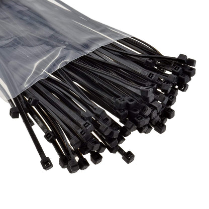 Cable Ties Black Nylon Zip Wire Cable Ties Various Sizes - Pack of 100