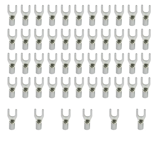 Uninsulated Fork Terminals RS7249 Connector Copper Non Insulated Fork Type Terminals - Pack of 100